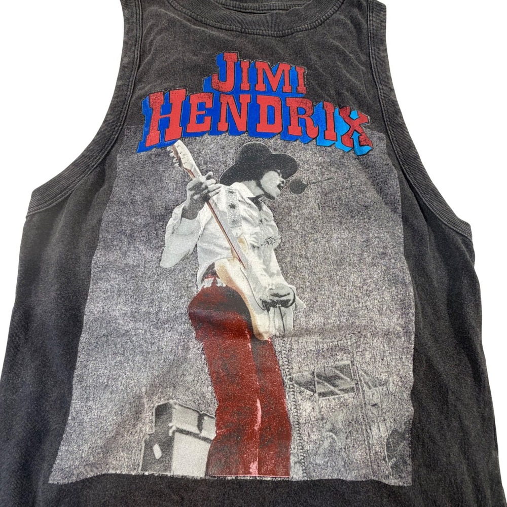 Rockin Artwork Jimi Hendrix Graphic Bodysuit Charcoal Grey Small - Picture 3 of 6